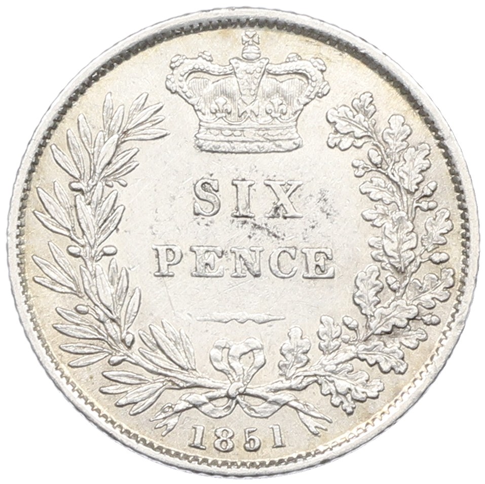 6 пенсов 1851 года Великобритания — Фото №1