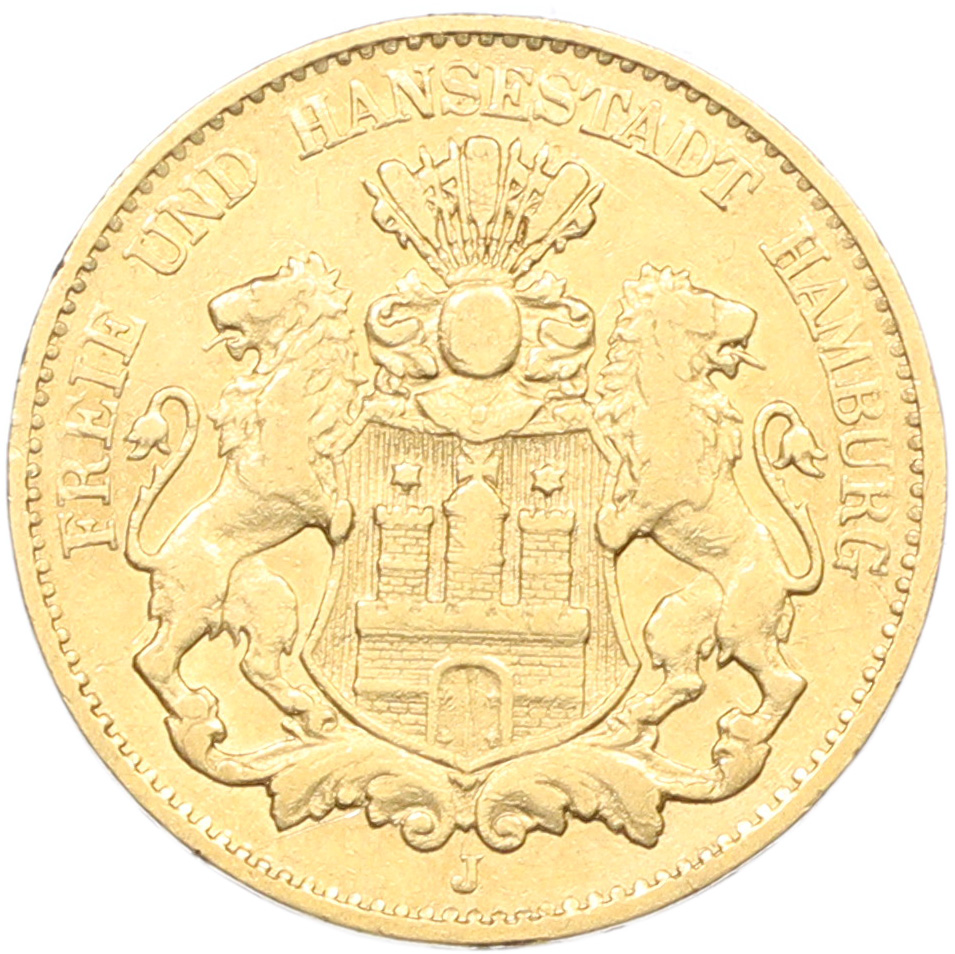 10 марок 1875 года Германия (Гамбург) — Фото №1