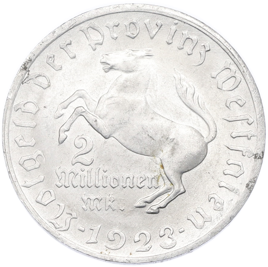 2 миллиона марок 1923 года Германия — Вестфалия (Нотгельд) — Фото №1