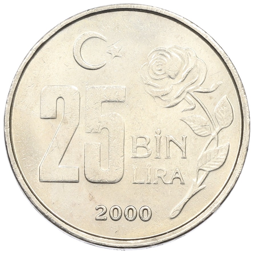 25 тысяч лир 2000 года Турция — Фото №1