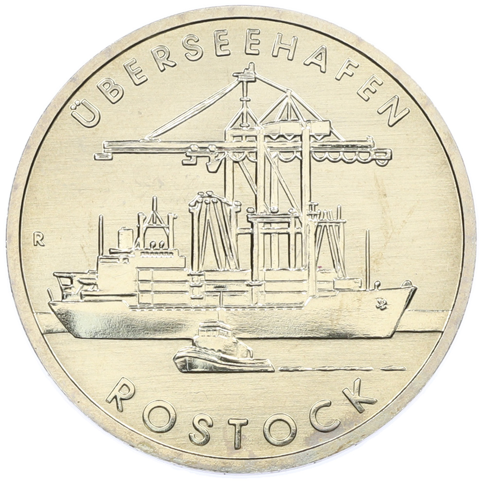 5 марок 1988 года Восточная Германия (ГДР) «30 лет порту города Росток» — Фото №1