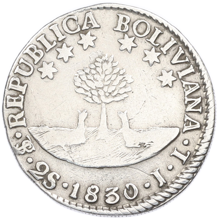 2 суэльдо 1830 года Боливия — Фото №1