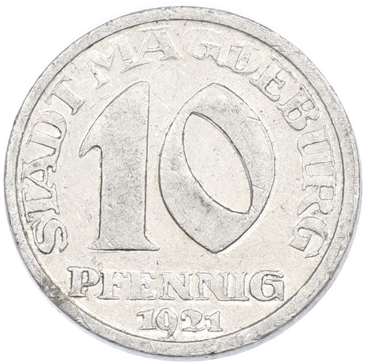 10 пфеннигов 1921 года Германия — город Магдебург (Нотгельд) — Фото №2