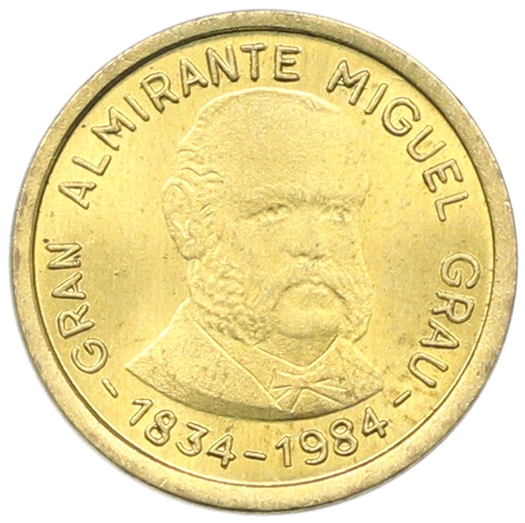 10 солей 1984 года Перу «150 лет со дня рождения адмирала Грау» — Фото №2