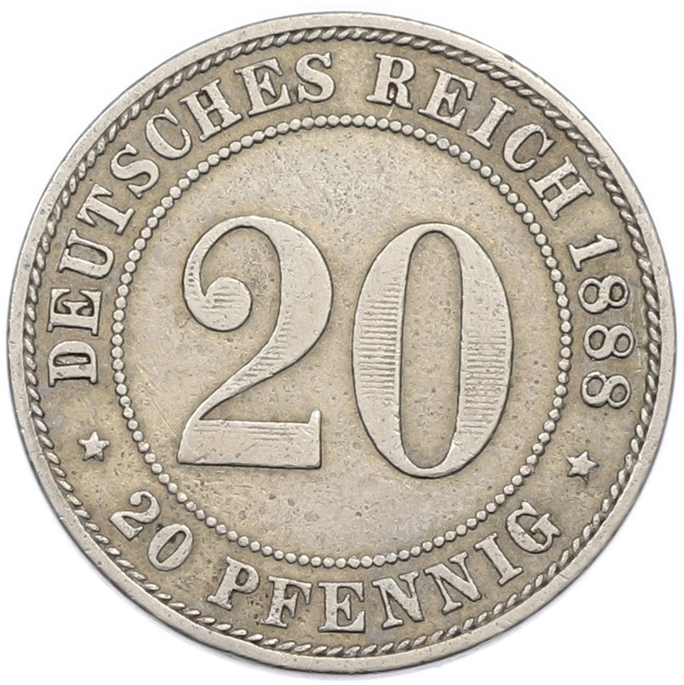 20 пфеннигов 1888 года A Германия — Фото №1