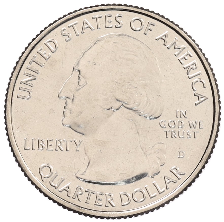 1/4 доллара (25 центов) 2013 года D США «Национальные парки — №20 Национальный мемориал Маунт-Рашмор» — Фото №2