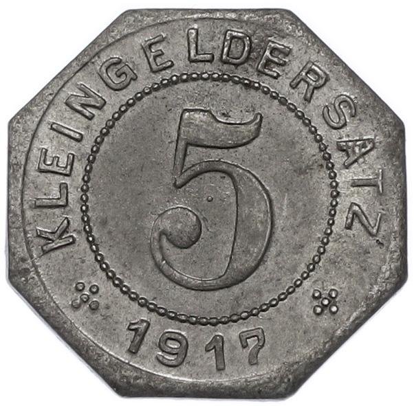 5 пфеннигов 1917 года Германия — город Тюбинген (Нотгельд) — Фото №2