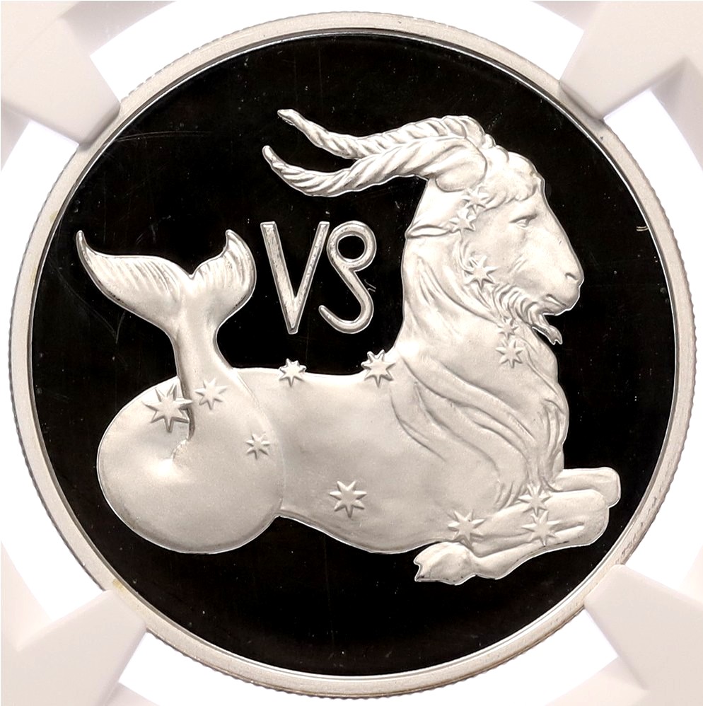 2 рубля 2002 года ММД «Знаки зодиака — Козерог» в слабе NGC (PF70 ULTRA CAMEO) — Фото №1