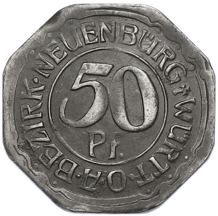 50 пфеннигов 1918 года Германия — округ Нойенбюрг (Нотгельд) — Фото №2