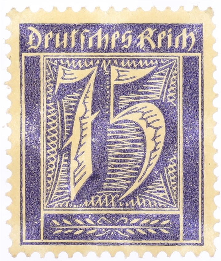 Почтовая марка 75 пфеннигов 1921 года Германия — Фото №1