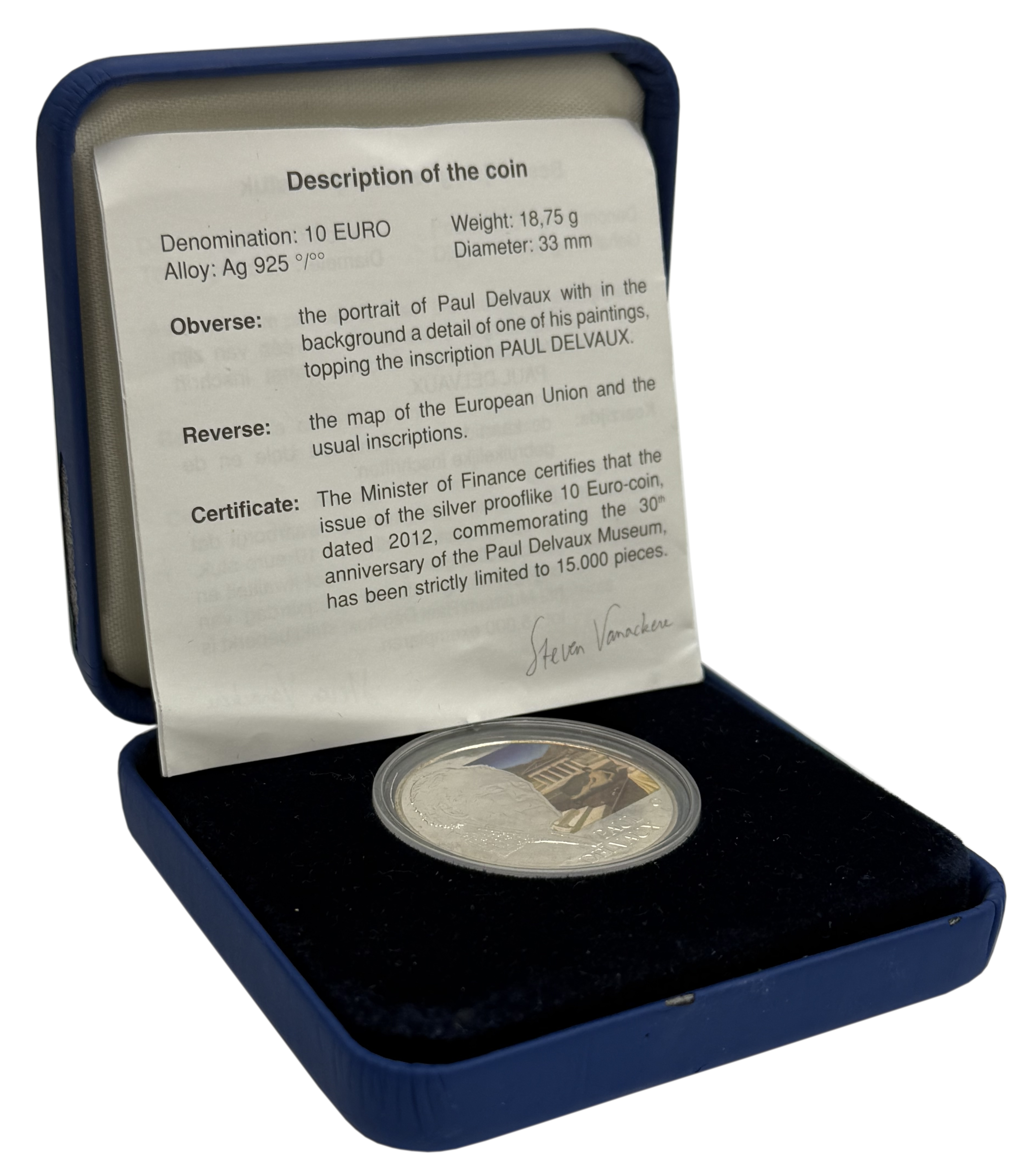 10 евро 2012 года Бельгия «Поль Дельво» — Фото №3