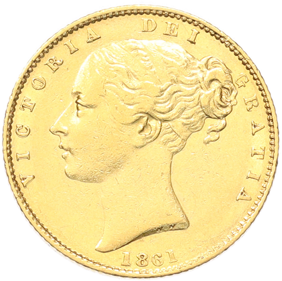 1 соверен 1861 года Великобритания — Фото №1