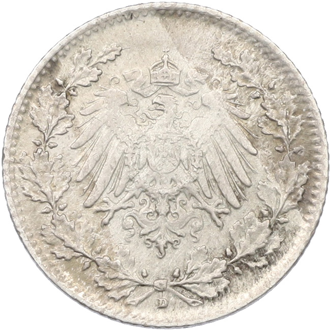 1/2 марки 1915 года D Германия — Фото №2