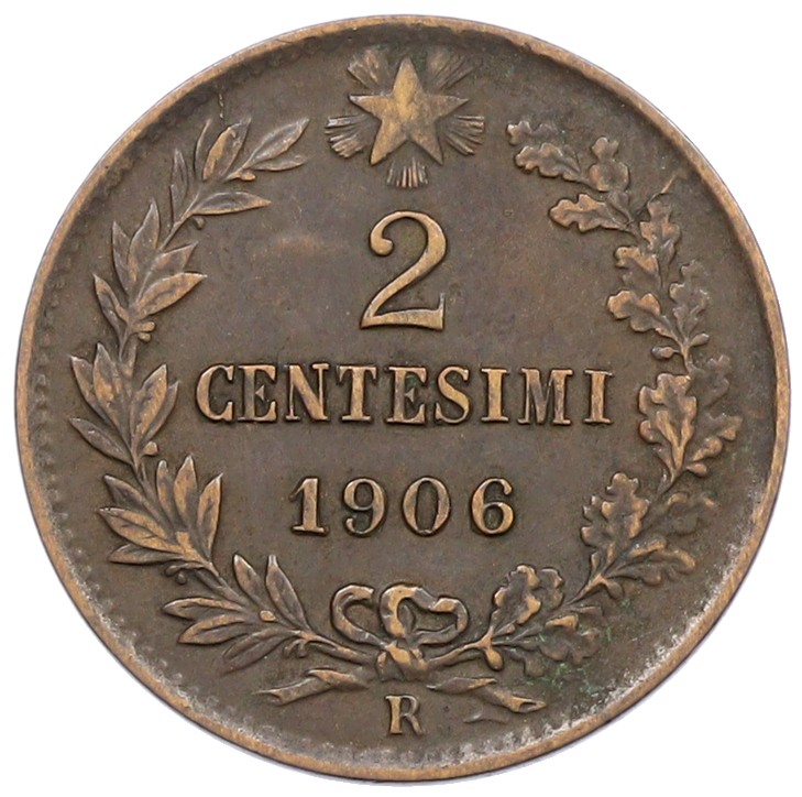 2 чентезимо 1906 года Италия — Фото №1