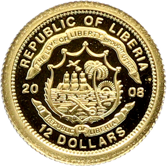 12 долларов 2008 года Либерия «Страны Европы — Дания» — Фото №2