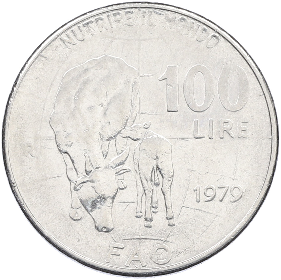 100 лир 1979 года Италия «Продовольственная программа — ФАО» — Фото №1
