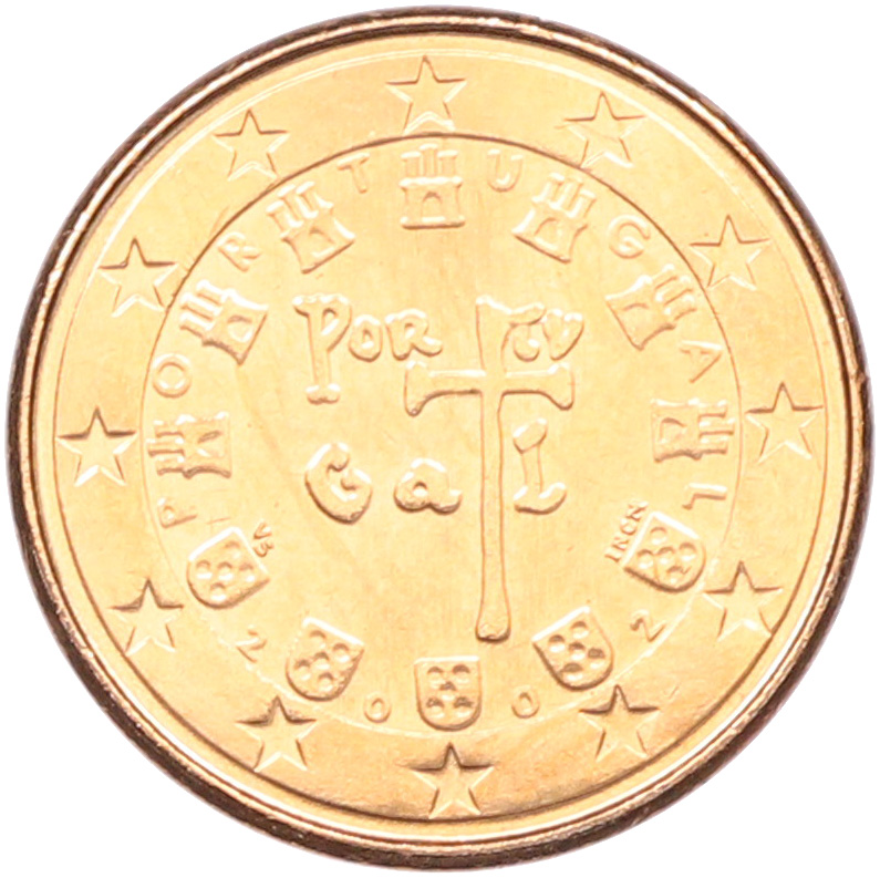 1 евроцент 2002 года Португалия — Фото №1