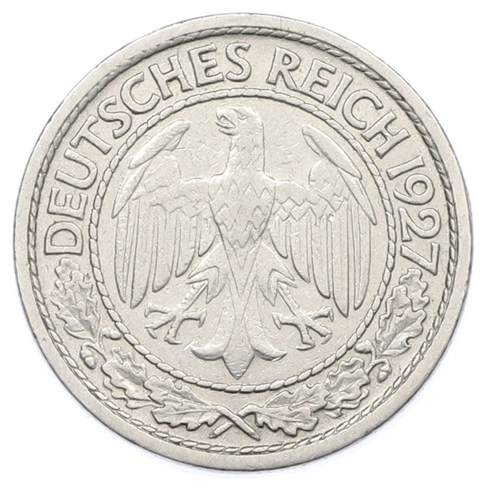 50 рейхспфеннигов 1927 года J Германия — Фото №1