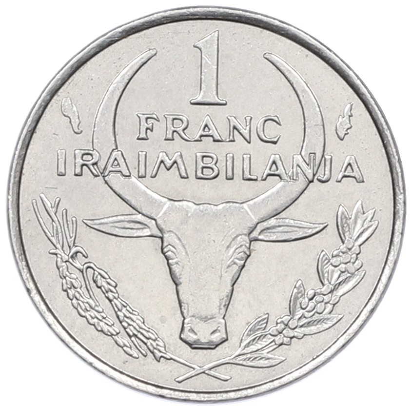 1 франк 1976 года Мадагаскар — Фото №2