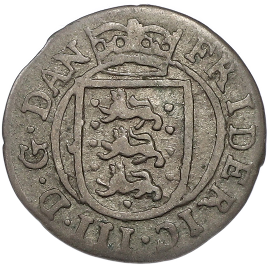 2 скиллинга 1670 года Дания — Фото №2