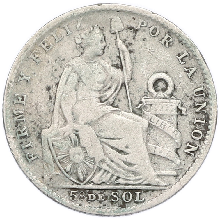 1/5 соля 1912 года Перу — Фото №2