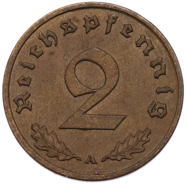 2 рейхспфеннига 1938 года A Германия — Фото №2