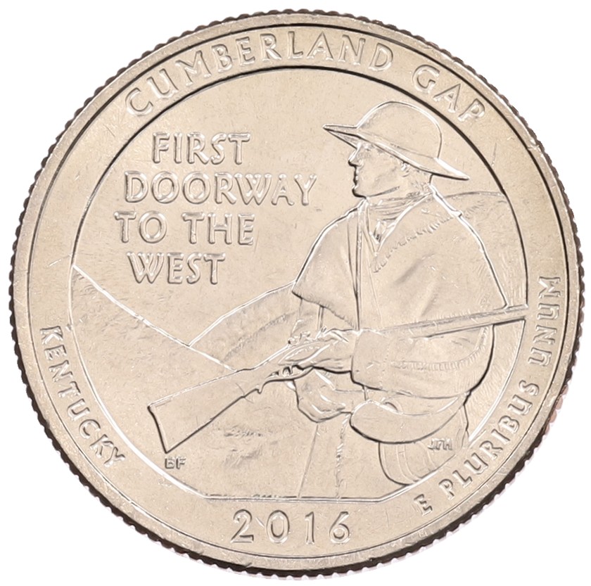 1/4 доллара (25 центов) 2016 года D США «Национальные парки — №32 Национальный парк Камберленд-Гэп» — Фото №1