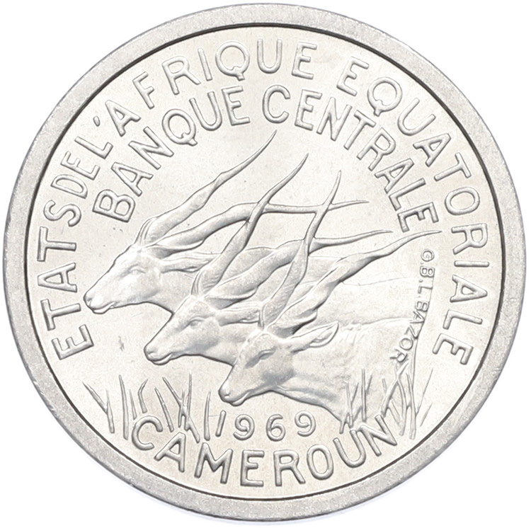 1 франк 1969 года Экваториальная Африка (Камерун) — Фото №1