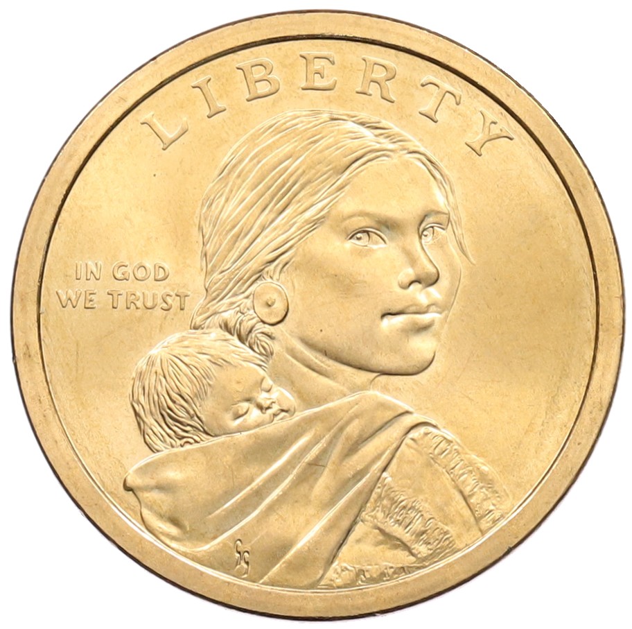 1 доллар 2009 года (P) США «Коренные американцы (Сакагавея) — Коренная американка сажает кукурузу» — Фото №2