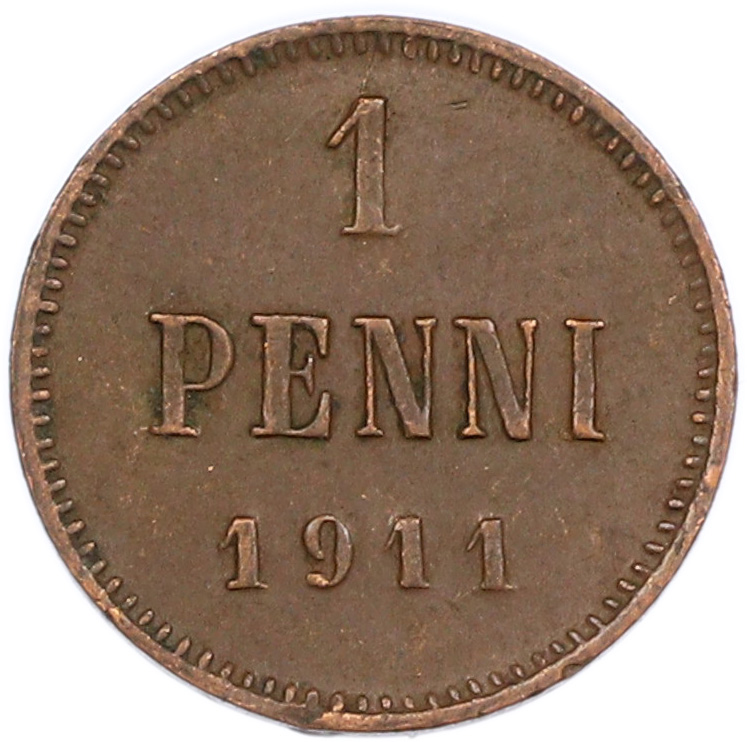 1 пенни 1911 года Русская Финляндия — Фото №1