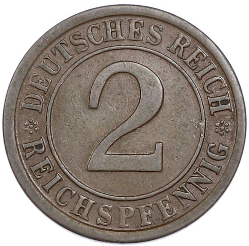 2 рейхспфеннига 1924 года A Германия — Фото №2