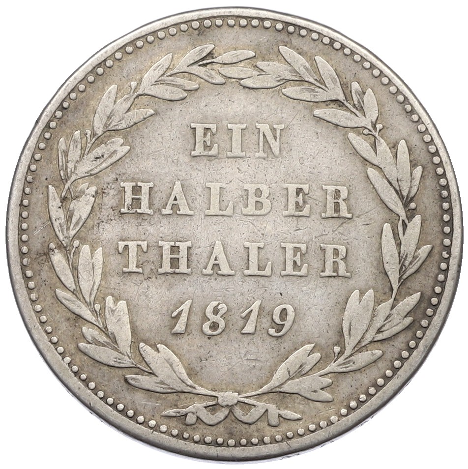 1/2 талера 1819 года Гессен-Кассель — Фото №1