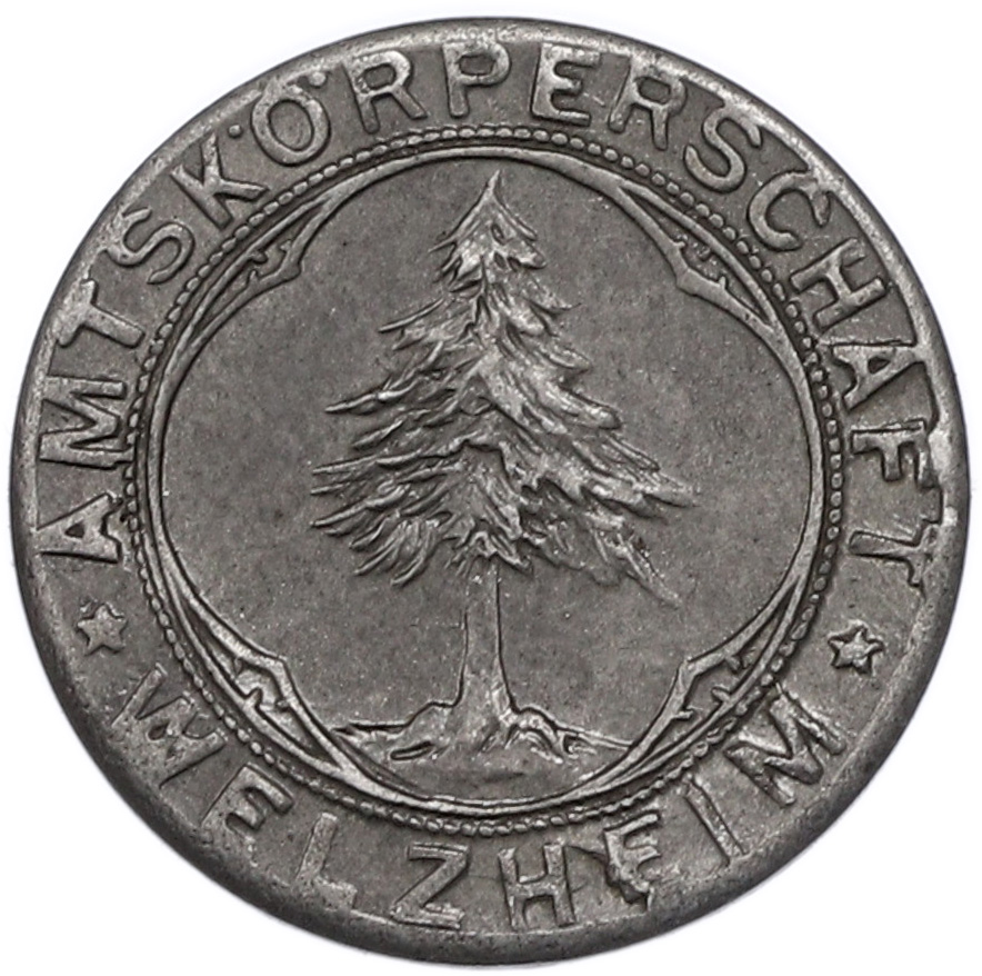 5 пфеннигов 1918 года Германия — округ Вельцхайм (Нотгельд) — Фото №1