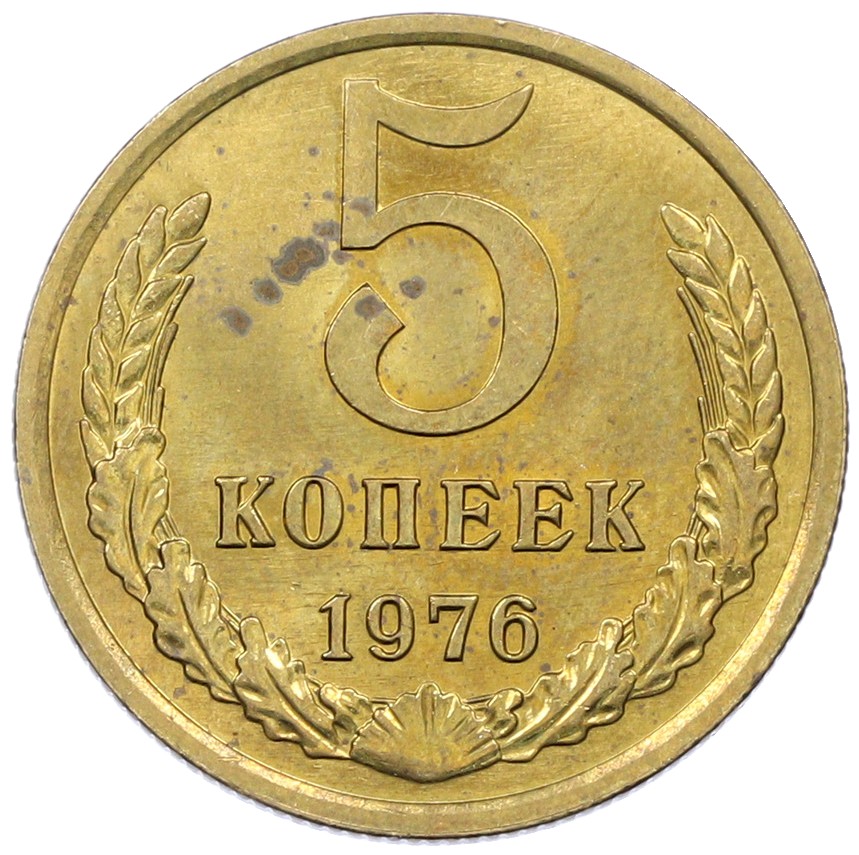 5 копеек 1976 года СССР — Фото №1