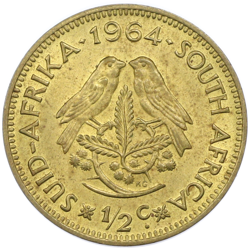 1/2 цента 1964 года ЮАР — Фото №1