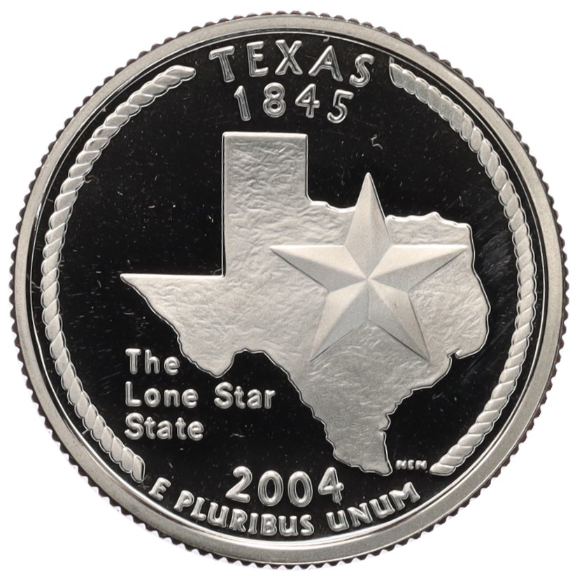 1/4 доллара (25 центов) 2004 года S США «Штаты и территории — Техас» — Фото №1