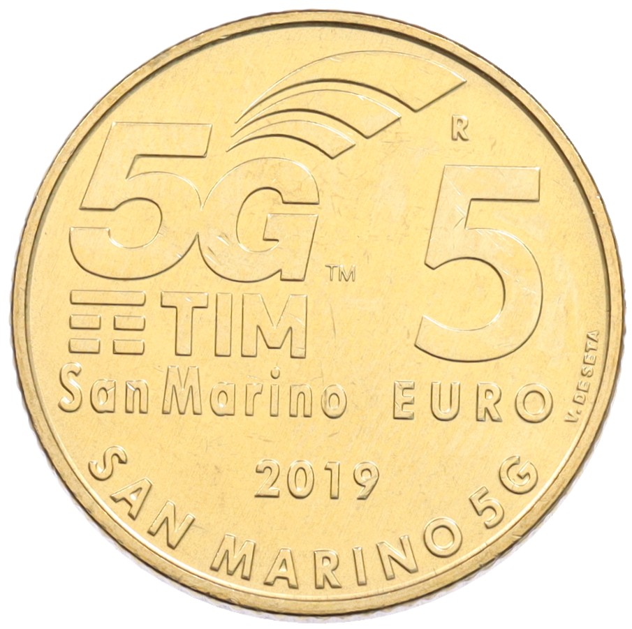 5 евро 2019 года Сан-Марино «Сан-Марино 5G» — Фото №1