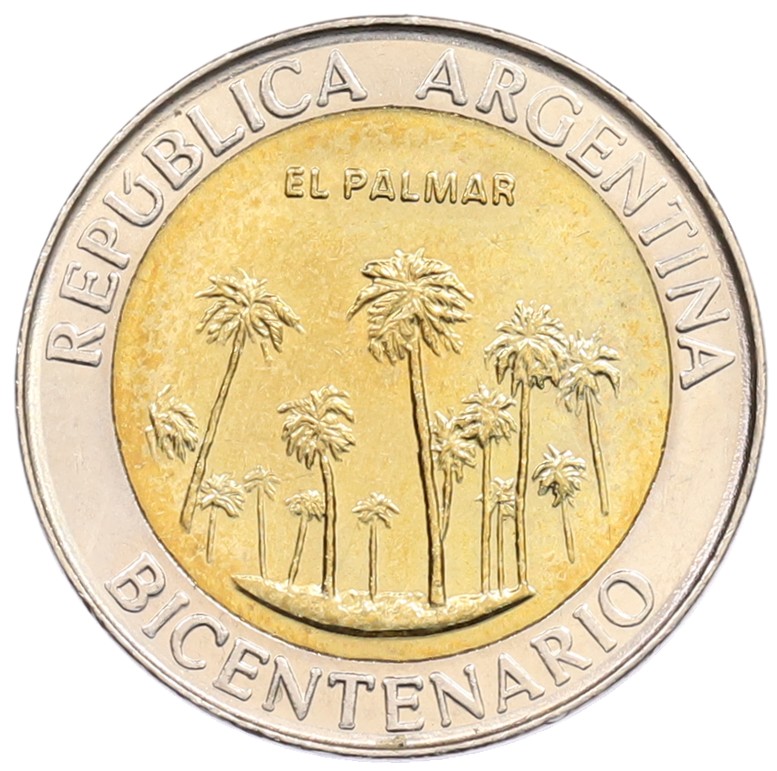 1 песо 2010 года Аргентина «200 лет Аргентине — парк Эль-Палмар» — Фото №1