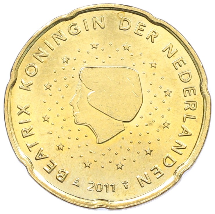 20 евроцентов 2011 года Нидерланды — Фото №1