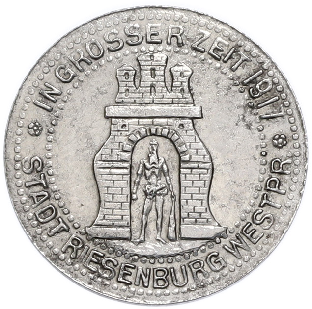 5 пфеннигов 1917 года Германия — город Ризенбург (Нотгельд) — Фото №1