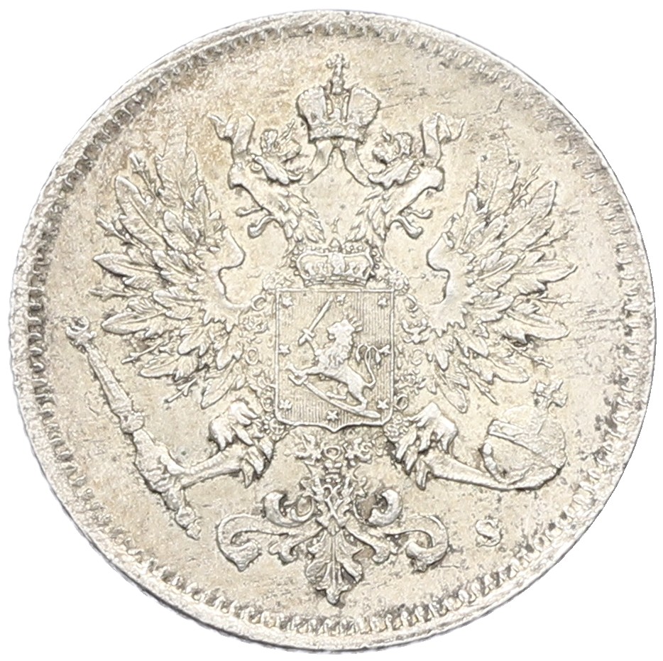 25 пенни 1917 года Русская Финляндия (Орел с коронами) — Фото №2