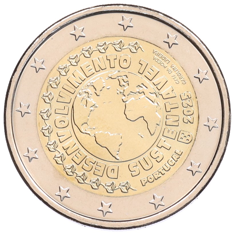 2 евро 2025 года Португалия «Устойчивое развитие» — Фото №1
