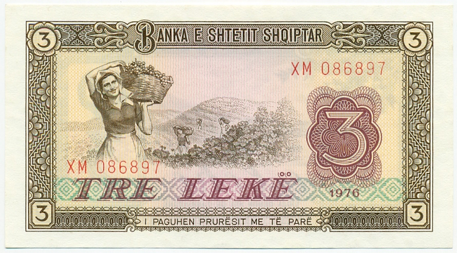 3 лек 1976 года Албания — Фото №1