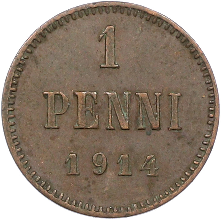 1 пенни 1914 года Русская Финляндия — Фото №1