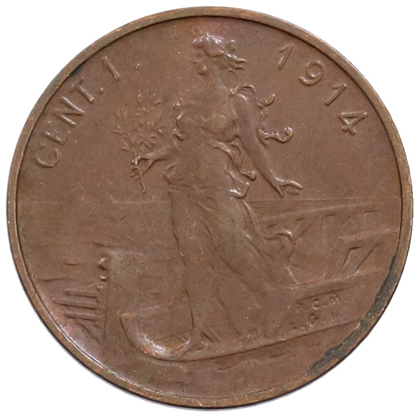 1 чентезимо 1914 года Италия — Фото №1