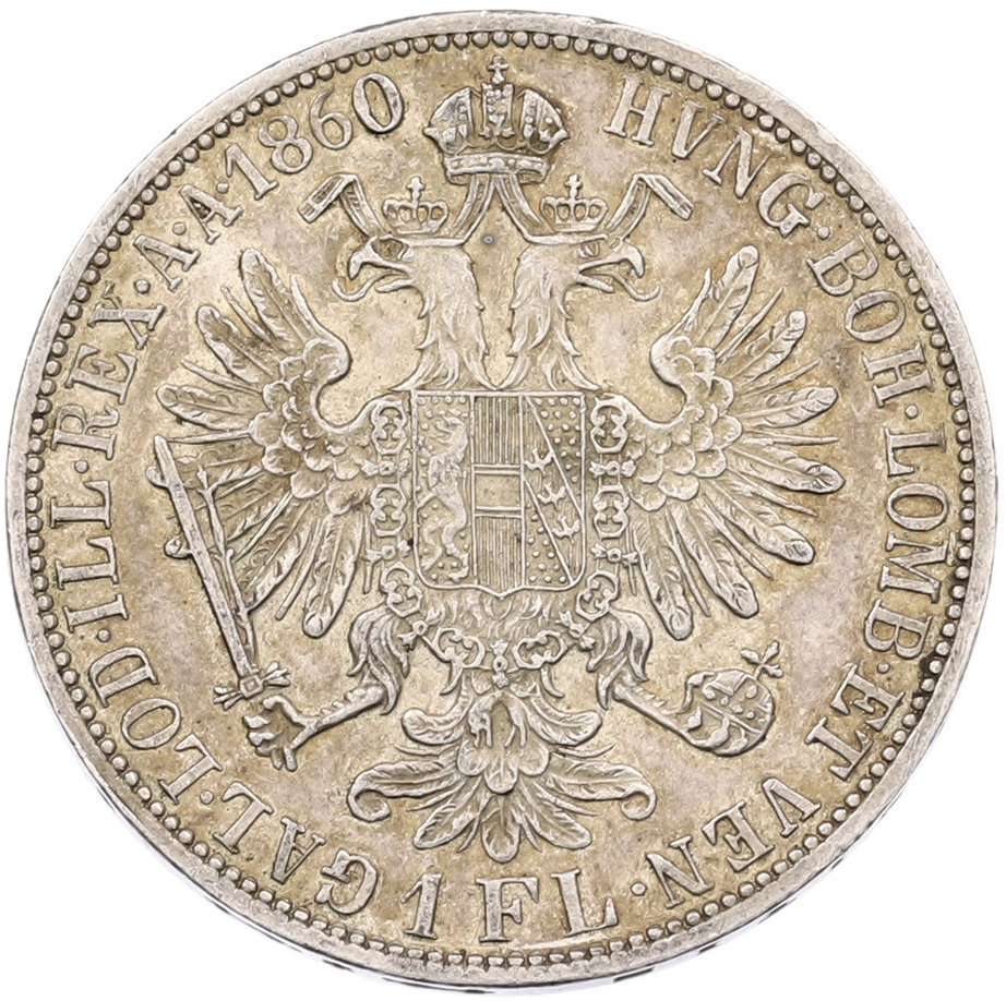 1 флорин 1860 года Австрия — Фото №1