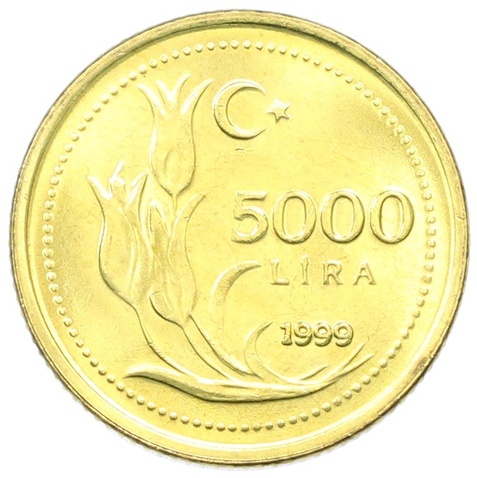 5000 лир 1999 года Турция — Фото №1