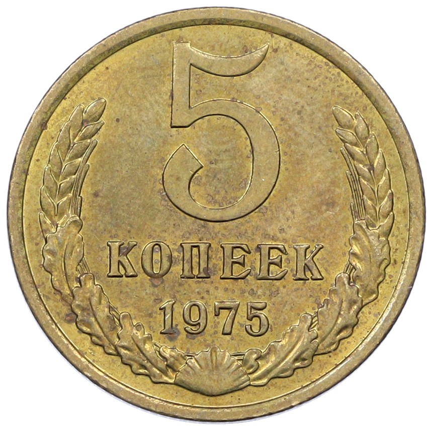 5 копеек 1975 года СССР — Фото №1