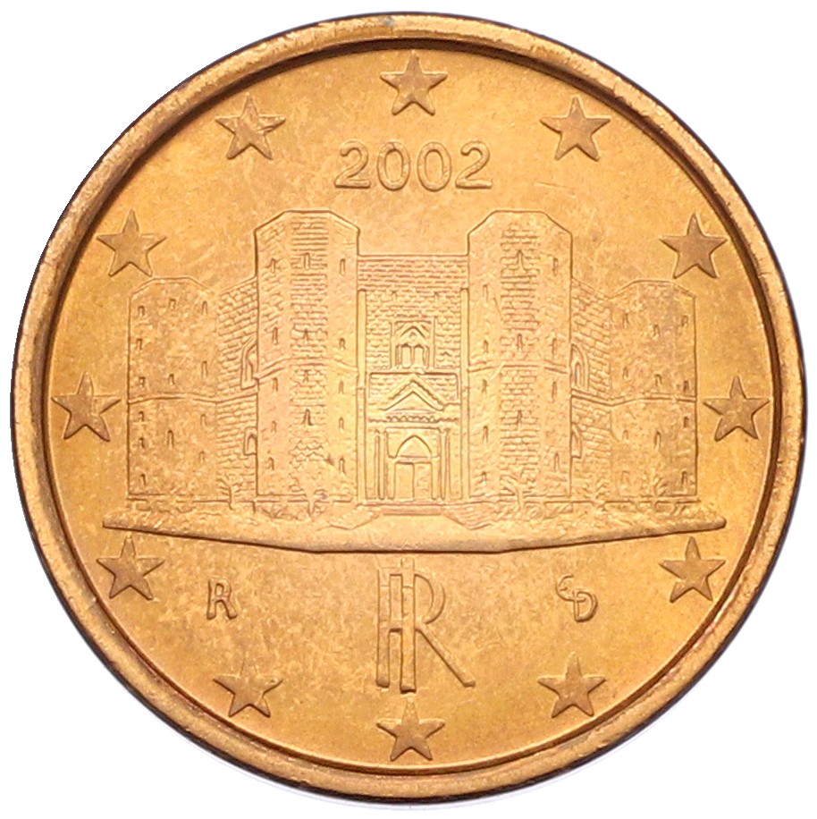 1 евроцент 2002 года Италия — Фото №1