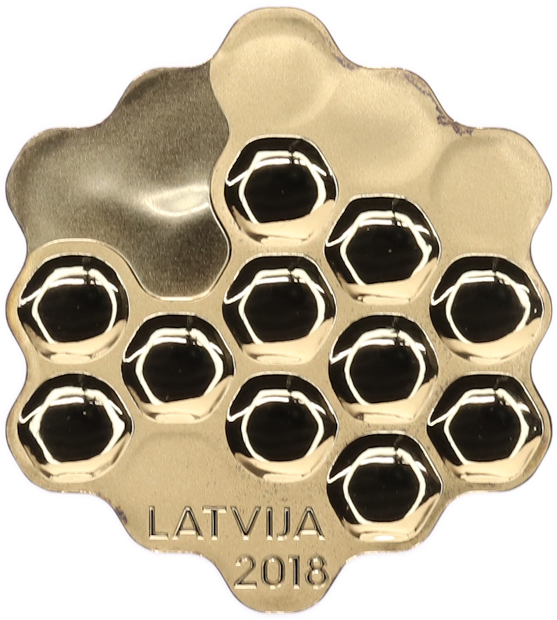 5 евро 2018 года Латвия «Пчелиные соты» — Фото №2